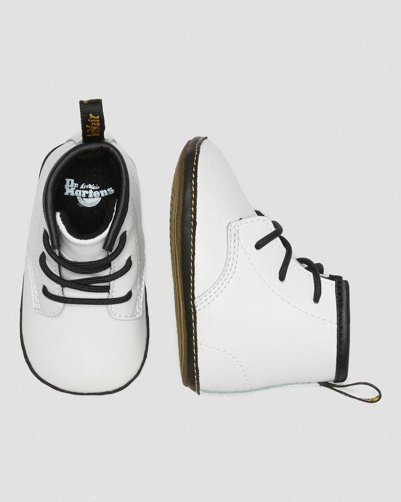 White Kids' Dr Martens Newborn 1460 Auburn Leather Booties Casual Boots | CA 661WNB